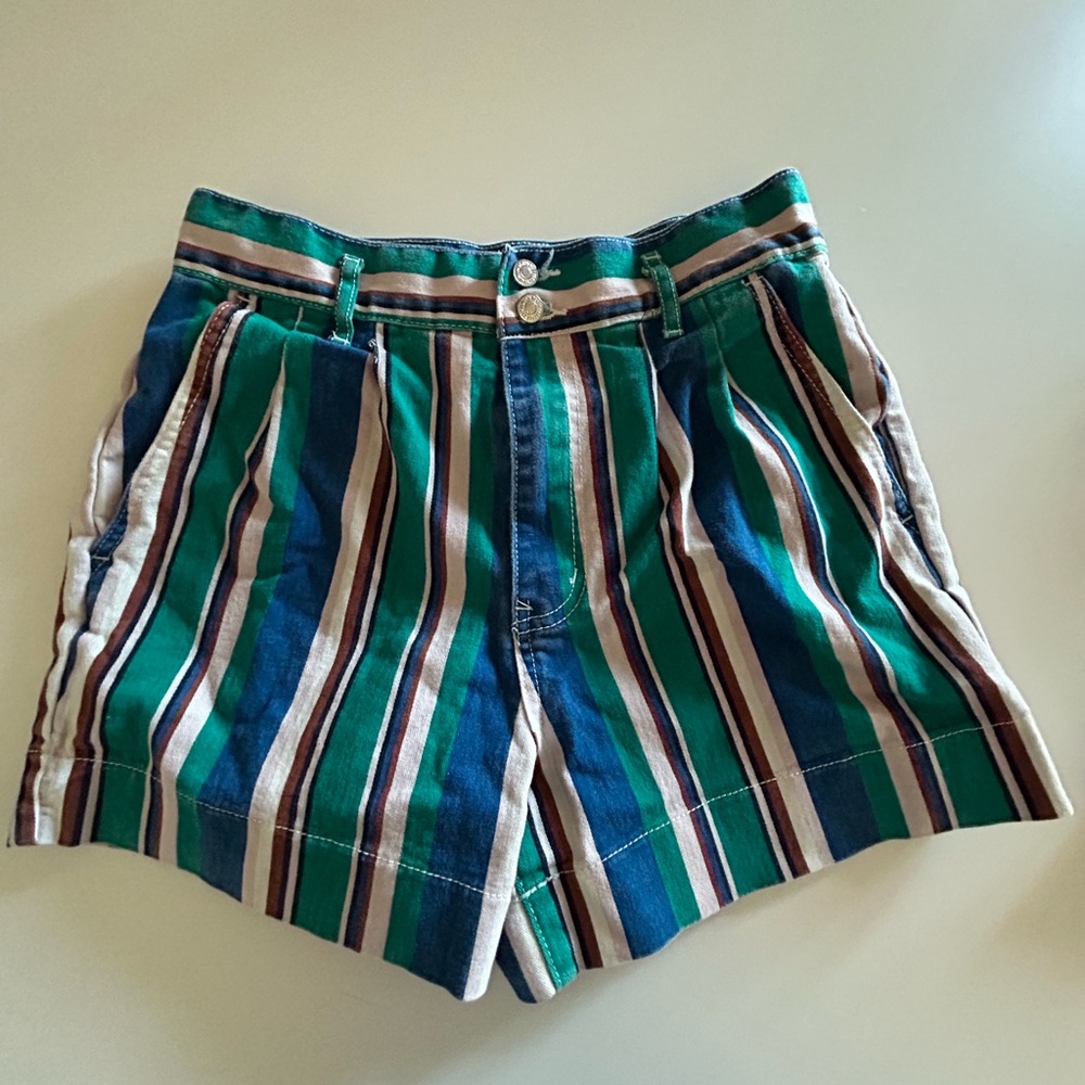 Striped Green and Blue Shorts